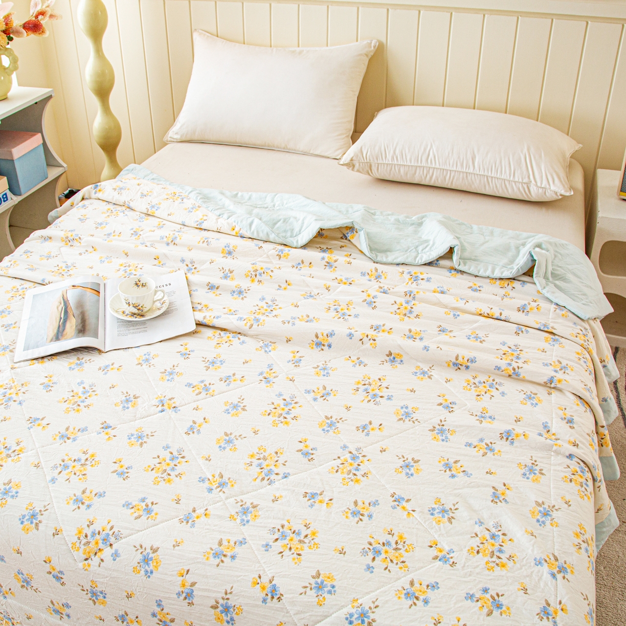 91家纺网 家纺一手货源 找家纺 美之润家纺 2026新款棉花新疆棉花被印花夏被学生单人宿舍夏被 夏梦碎花