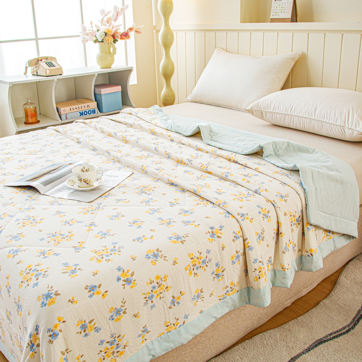 91家纺网 家纺一手货源 找家纺 美之润家纺 2026新款棉花新疆棉花被印花夏被学生单人宿舍夏被 夏梦碎花