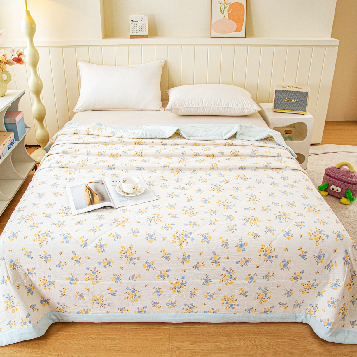 91家纺网 家纺一手货源 找家纺 美之润家纺 2026新款棉花新疆棉花被印花夏被学生单人宿舍夏被 夏梦碎花