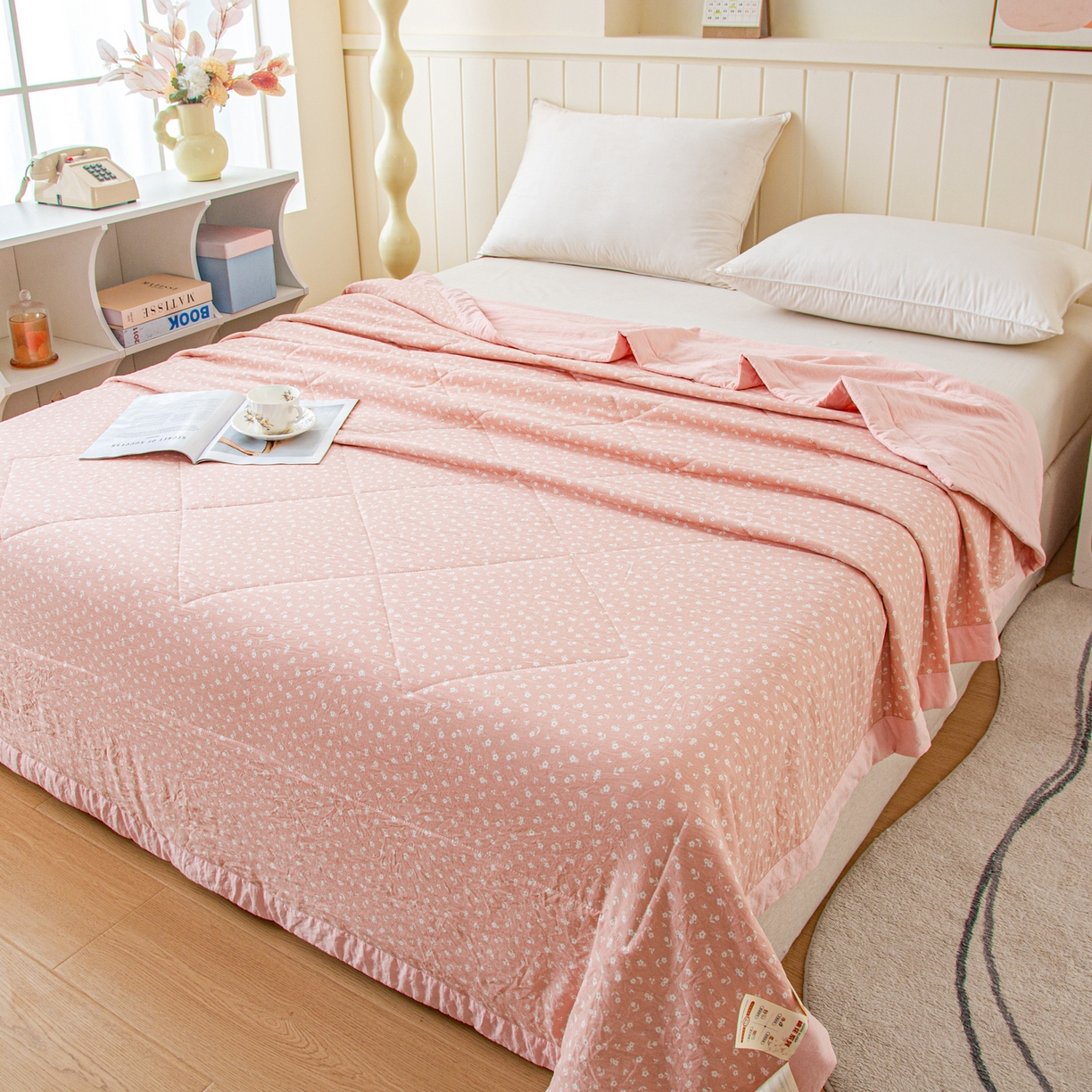 91家纺网 家纺一手货源 找家纺 美之润家纺 2026新款棉花新疆棉花被印花夏被学生单人宿舍夏被 暖梦