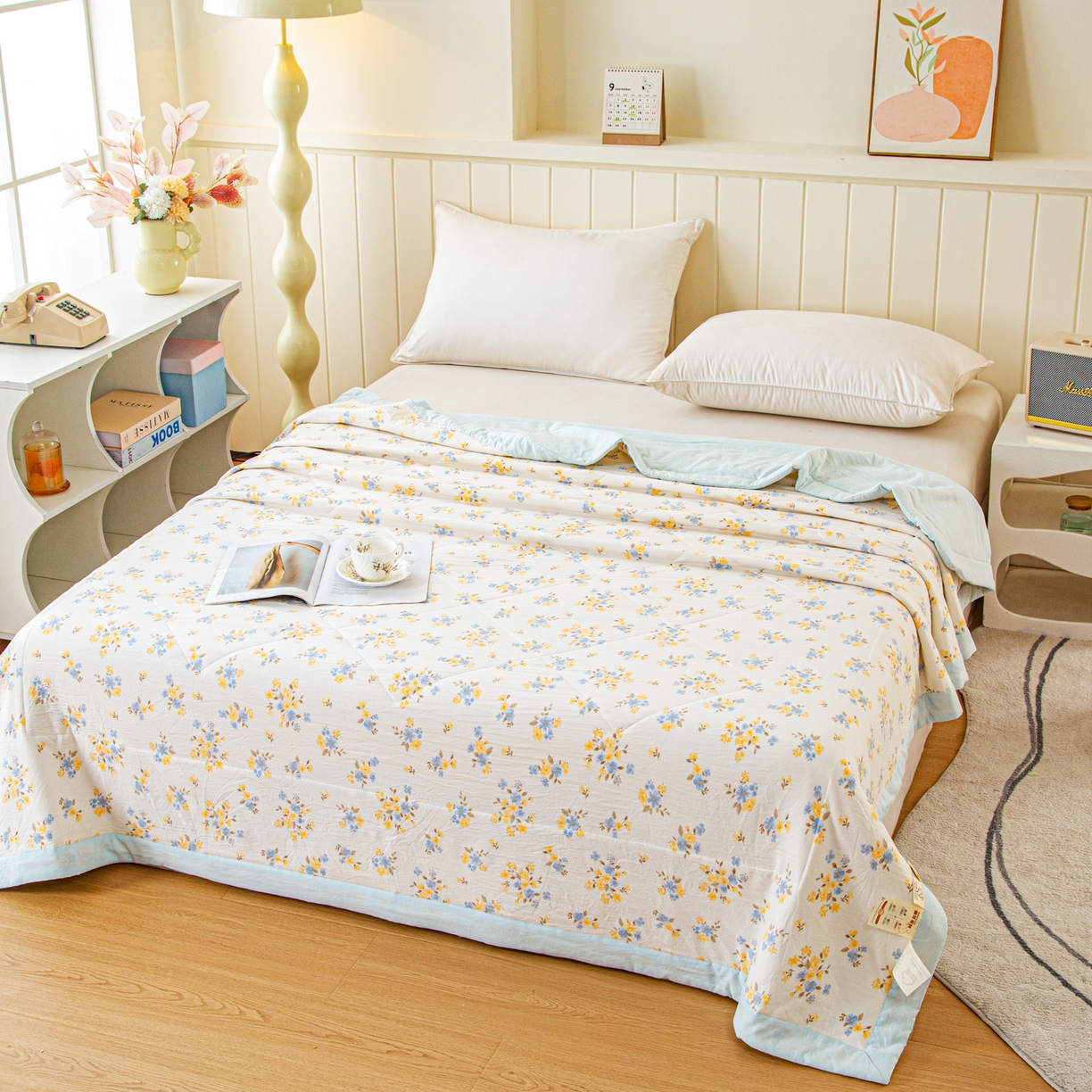 91家纺网 家纺一手货源 找家纺 美之润家纺 2026新款棉花新疆棉花被印花夏被学生单人宿舍夏被 夏梦碎花