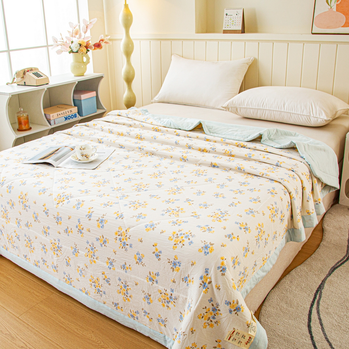 91家纺网 家纺一手货源 找家纺 美之润家纺 2026新款棉花新疆棉花被印花夏被学生单人宿舍夏被 夏梦碎花