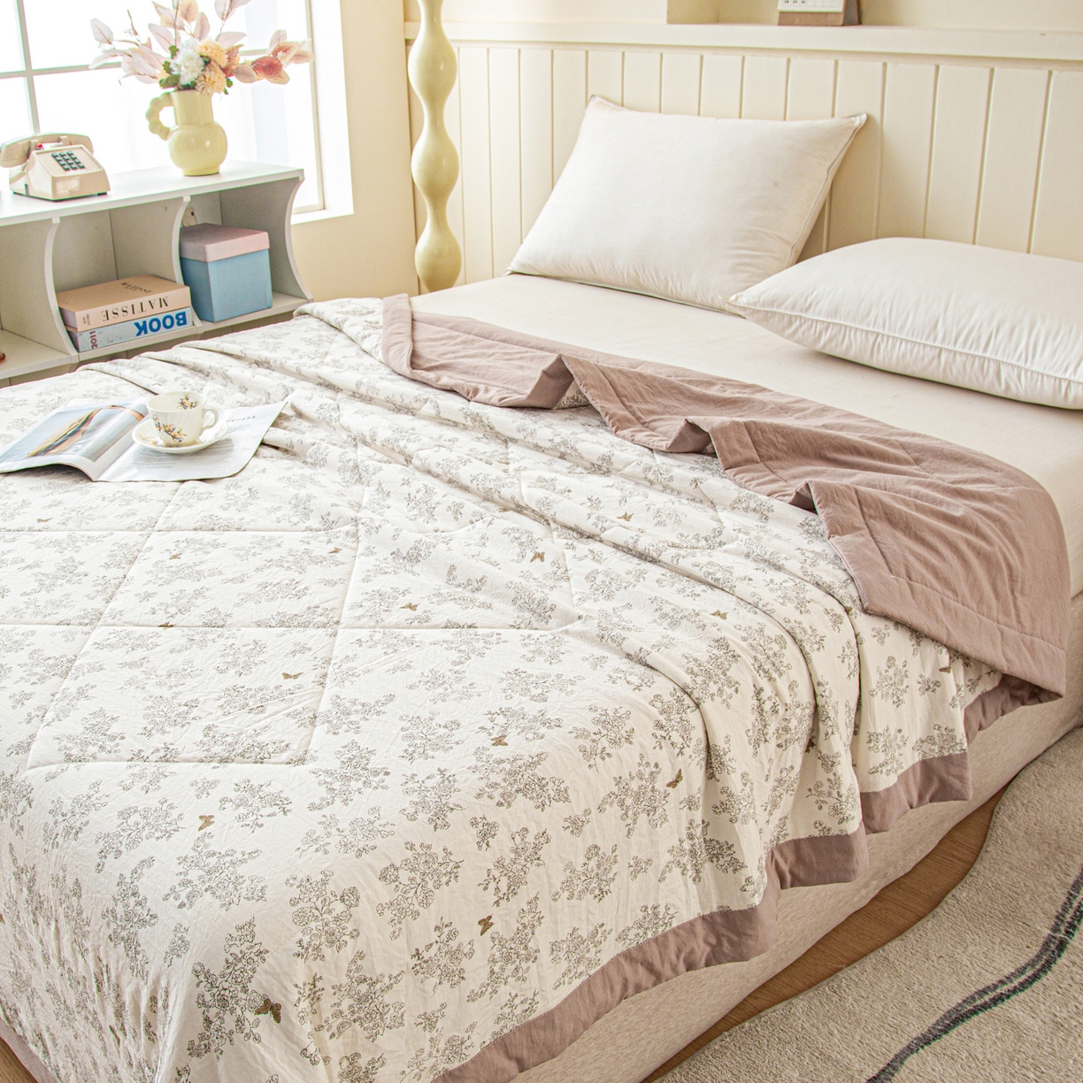 91家纺网 家纺一手货源 找家纺 美之润家纺 2026新款棉花新疆棉花被印花夏被学生单人宿舍夏被 素秋