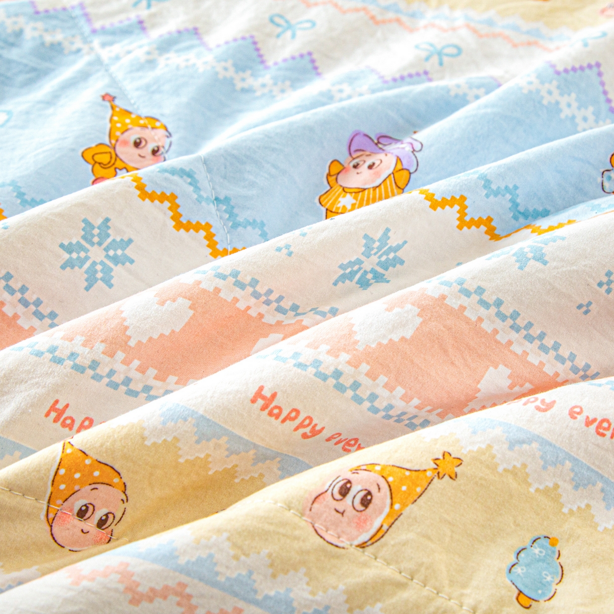 91家纺网 家纺一手货源 找家纺 美之润家纺 2026新款棉花新疆棉花被印花夏被学生单人宿舍夏被 童话梦境