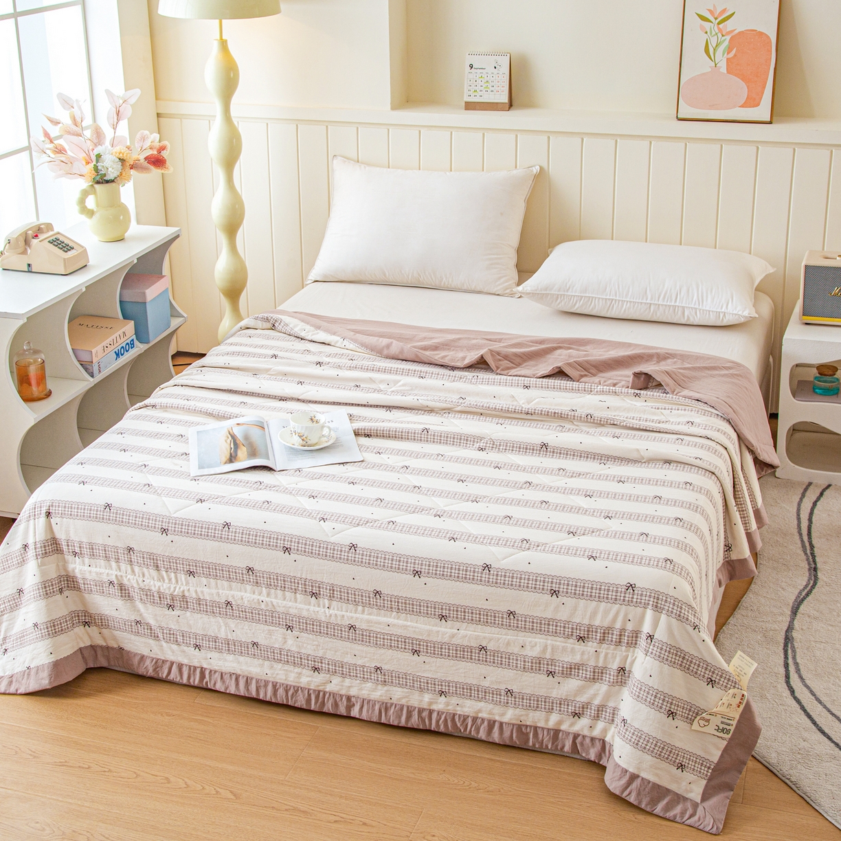 91家纺网 家纺一手货源 找家纺 美之润家纺 2026新款棉花新疆棉花被印花夏被学生单人宿舍夏被 棉柔格韵