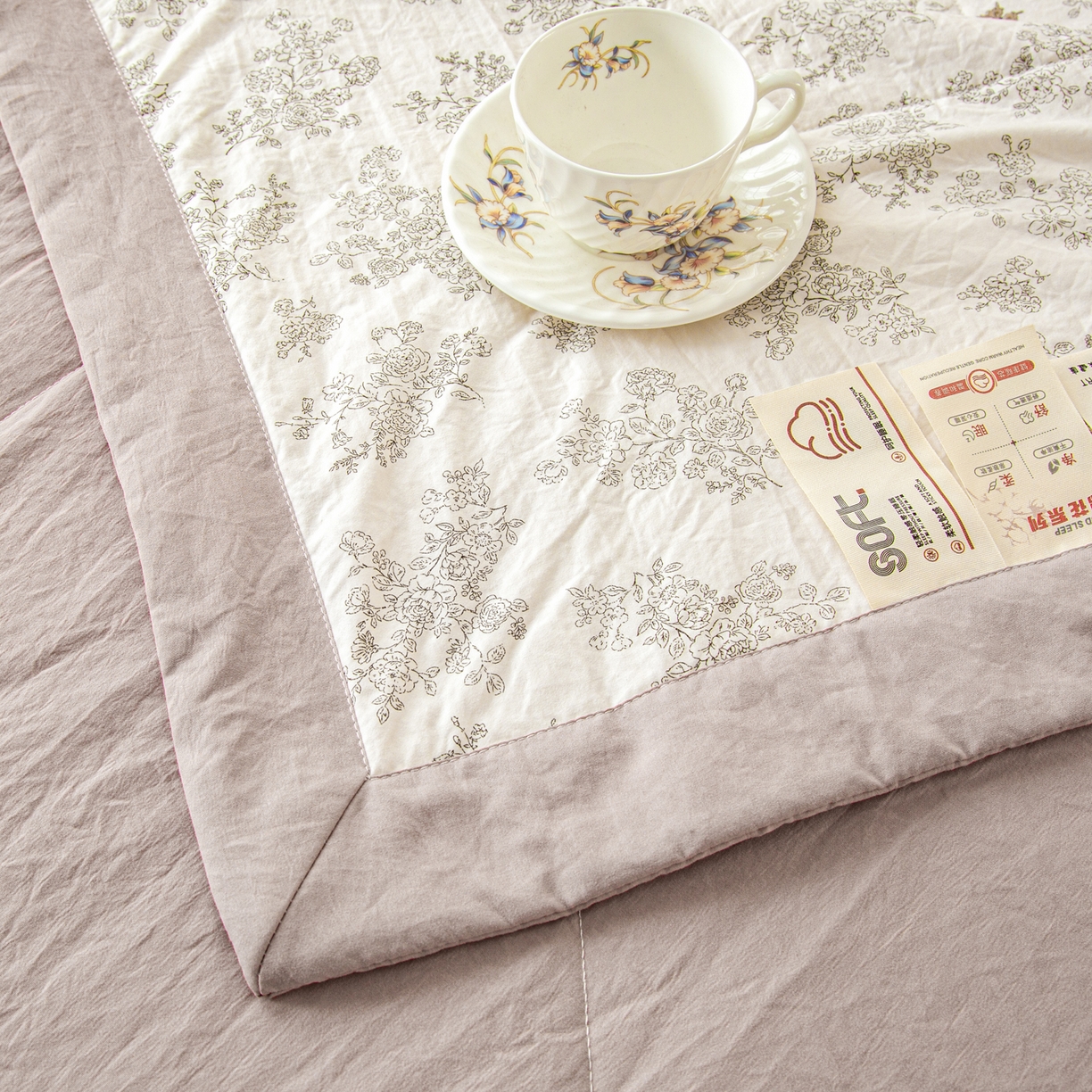 91家纺网 家纺一手货源 找家纺 美之润家纺 2026新款棉花新疆棉花被印花夏被学生单人宿舍夏被 素秋