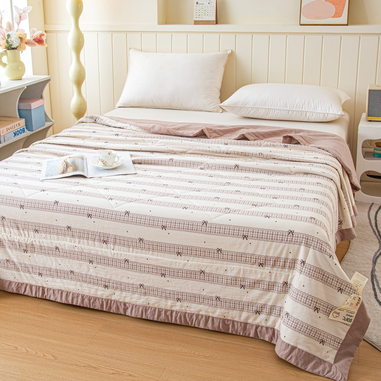 91家纺网 家纺一手货源 找家纺 美之润家纺 2026新款棉花新疆棉花被印花夏被学生单人宿舍夏被 棉柔格韵