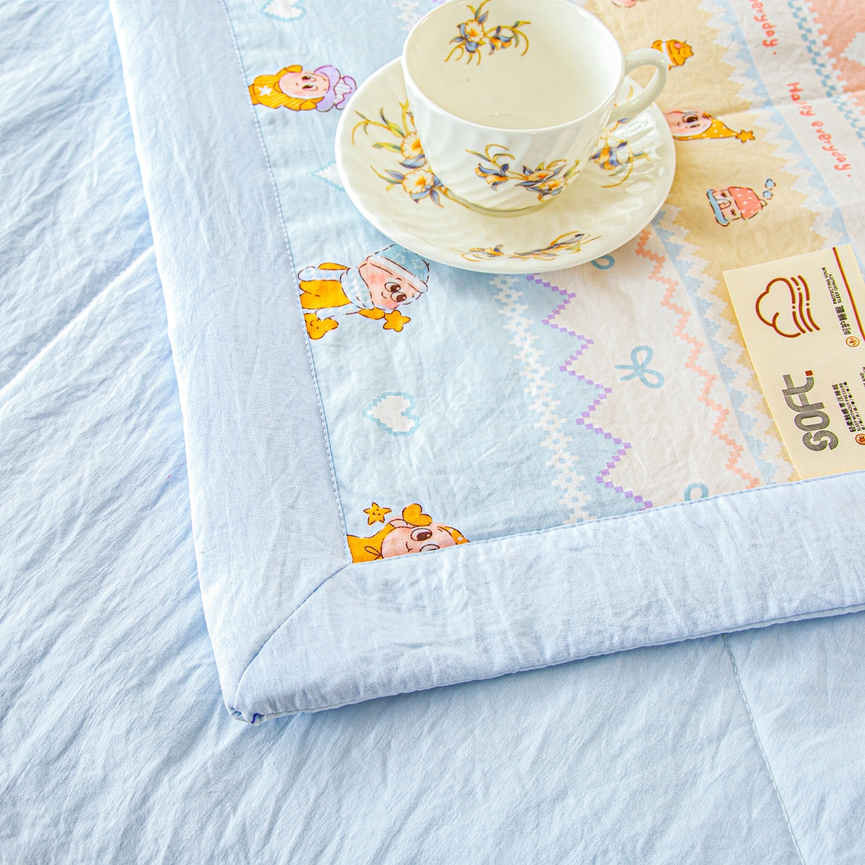 91家纺网 家纺一手货源 找家纺 美之润家纺 2026新款棉花新疆棉花被印花夏被学生单人宿舍夏被 童话梦境