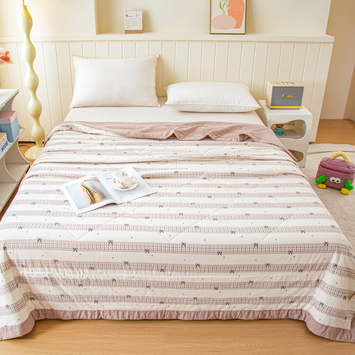 91家纺网 家纺一手货源 找家纺 美之润家纺 2026新款棉花新疆棉花被印花夏被学生单人宿舍夏被 棉柔格韵