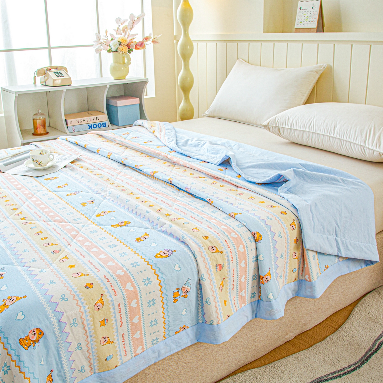 91家纺网 家纺一手货源 找家纺 美之润家纺 2026新款棉花新疆棉花被印花夏被学生单人宿舍夏被 童话梦境