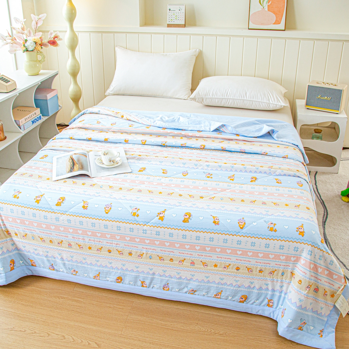 91家纺网 家纺一手货源 找家纺 美之润家纺 2026新款棉花新疆棉花被印花夏被学生单人宿舍夏被 童话梦境