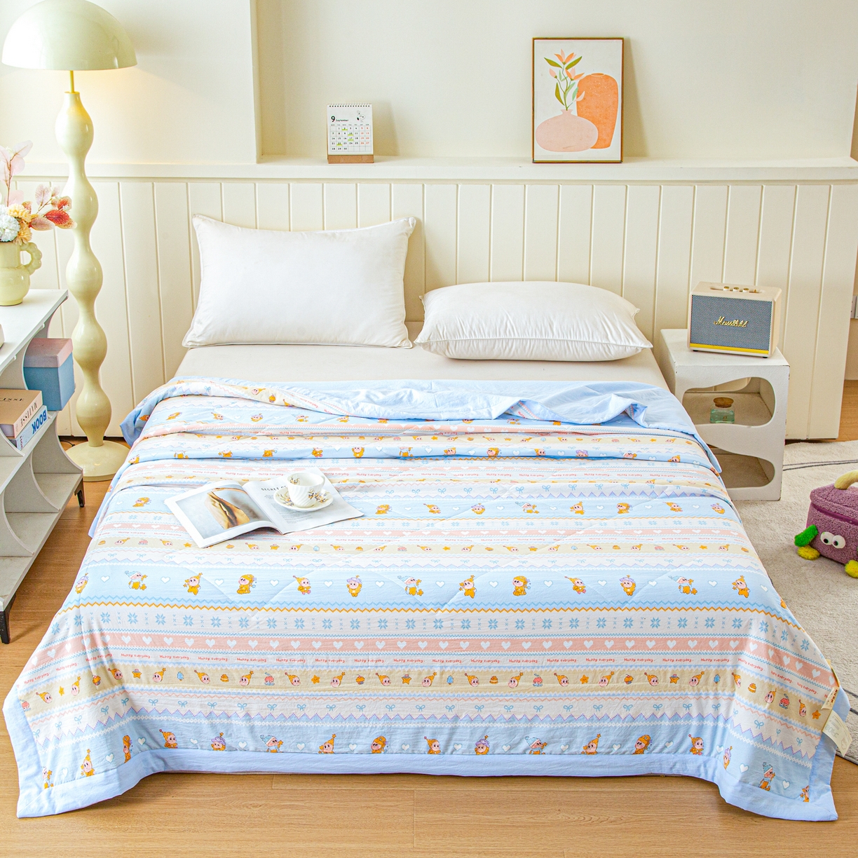 91家纺网 家纺一手货源 找家纺 美之润家纺 2026新款棉花新疆棉花被印花夏被学生单人宿舍夏被 童话梦境