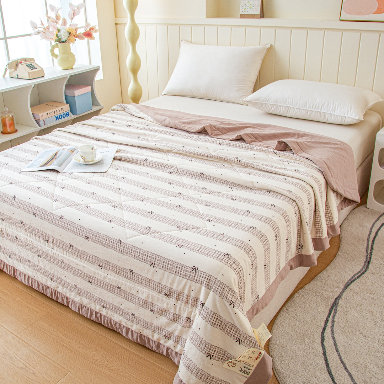 91家纺网 家纺一手货源 找家纺 美之润家纺 2026新款棉花新疆棉花被印花夏被学生单人宿舍夏被 棉柔格韵