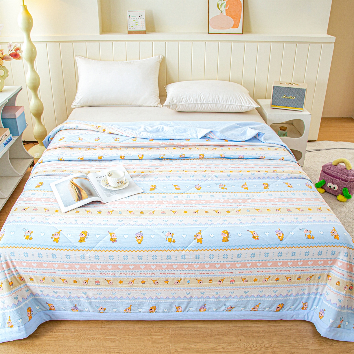 91家纺网 家纺一手货源 找家纺 美之润家纺 2026新款棉花新疆棉花被印花夏被学生单人宿舍夏被 童话梦境