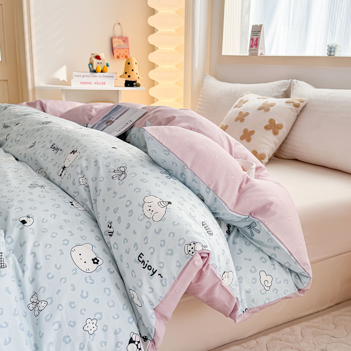 91家纺网 家纺一手货源 找家纺 （总）小蓝孩家纺 2026新款12868全棉印花单被套(联系商家可打折，尺寸可定制)