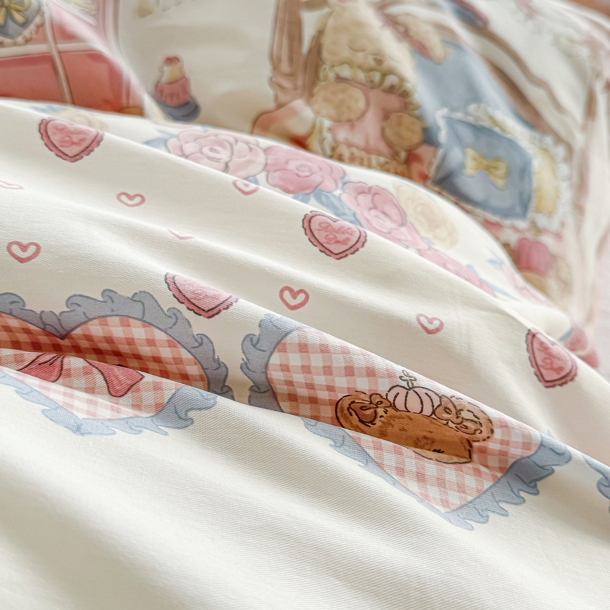 91家纺网 家纺一手货源 找家纺 小蓝孩家纺 2026新款12868全棉印花单被套(联系商家可打折，尺寸可定制) 安缦小熊