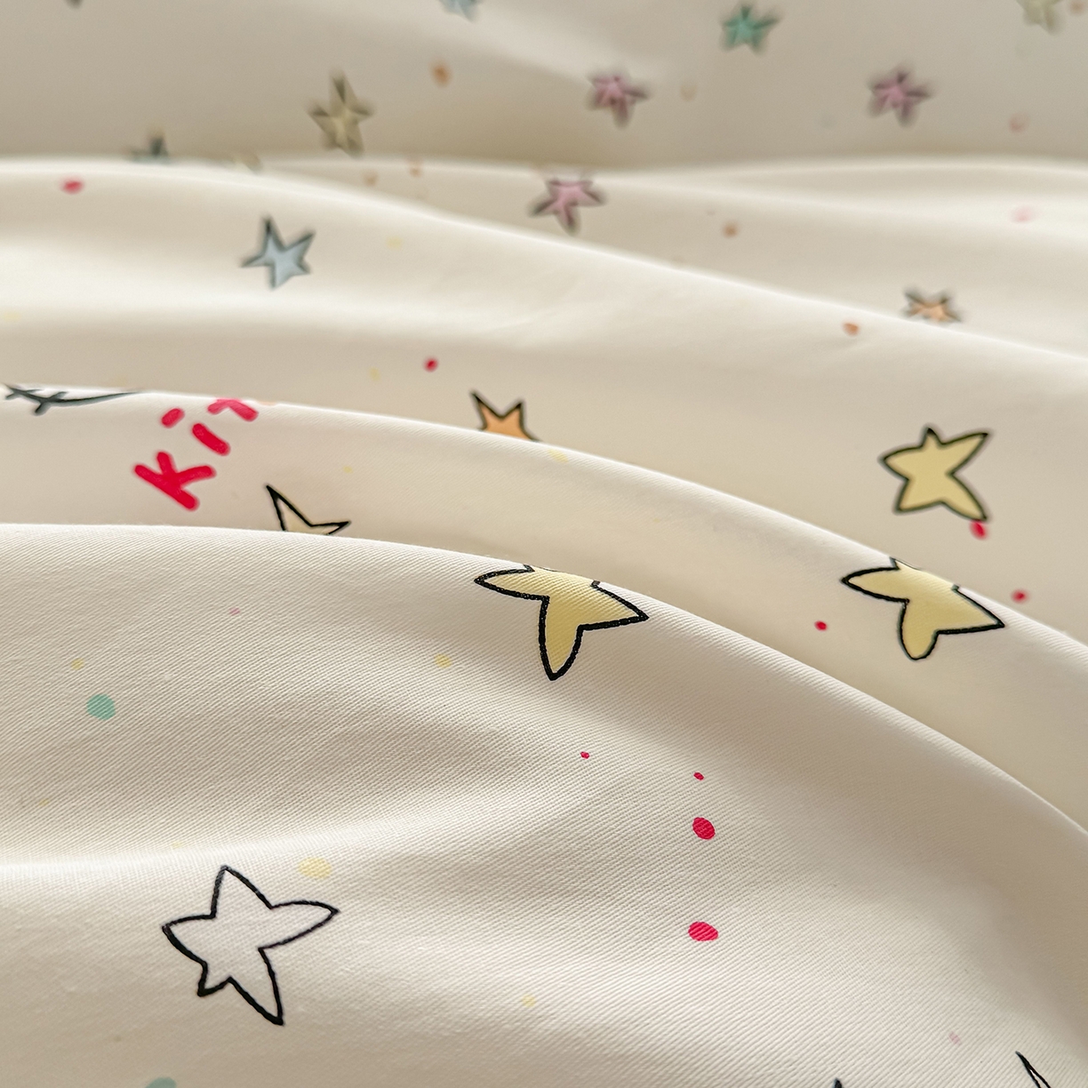 91家纺网 家纺一手货源 找家纺 小蓝孩家纺 2026新款12868全棉印花单被套(联系商家可打折，尺寸可定制) 星星凯蒂猫