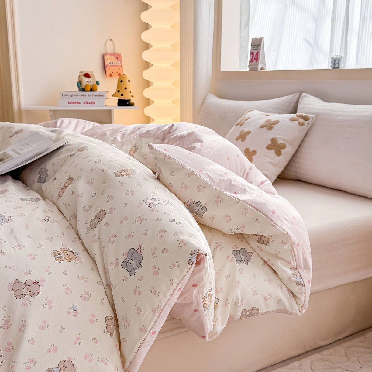 小蓝孩家纺 2026新款12868全棉印花单被套(联系商家可打折，尺寸可定制) 奶酪幼儿园