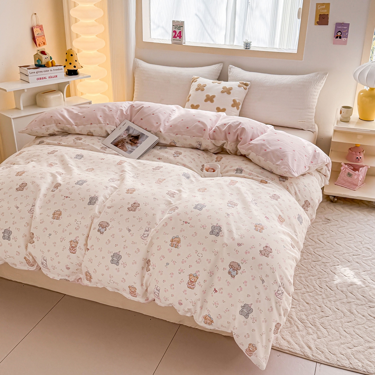 91家纺网 家纺一手货源 找家纺 小蓝孩家纺 2026新款12868全棉印花单被套(联系商家可打折，尺寸可定制) 奶酪幼儿园