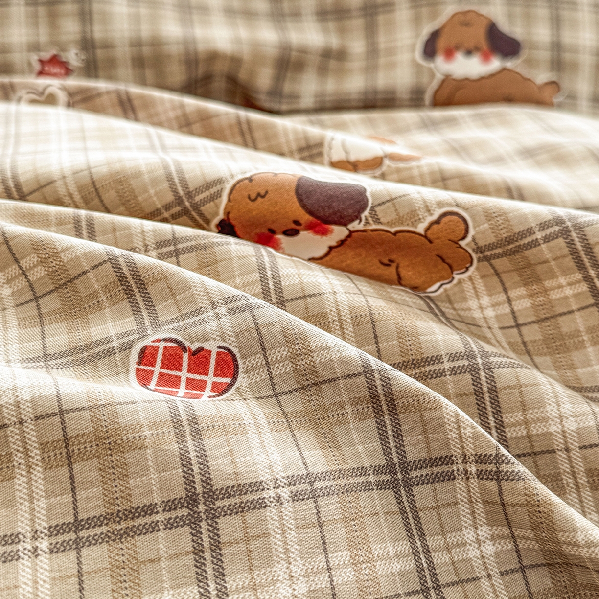 91家纺网 家纺一手货源 找家纺 小蓝孩家纺 2026新款12868全棉印花单被套(联系商家可打折，尺寸可定制) 哈哈狗