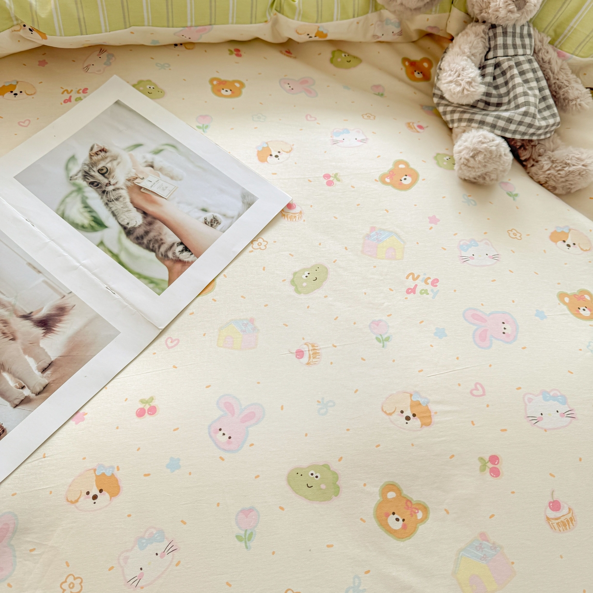 91家纺网 家纺一手货源 找家纺 小蓝孩家纺 2026新款12868全棉印花单被套(联系商家可打折，尺寸可定制) 假日小狗