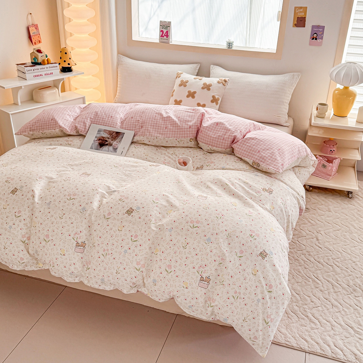 91家纺网 家纺一手货源 找家纺 小蓝孩家纺 2026新款12868全棉印花单被套(联系商家可打折，尺寸可定制) 丛林蜜语