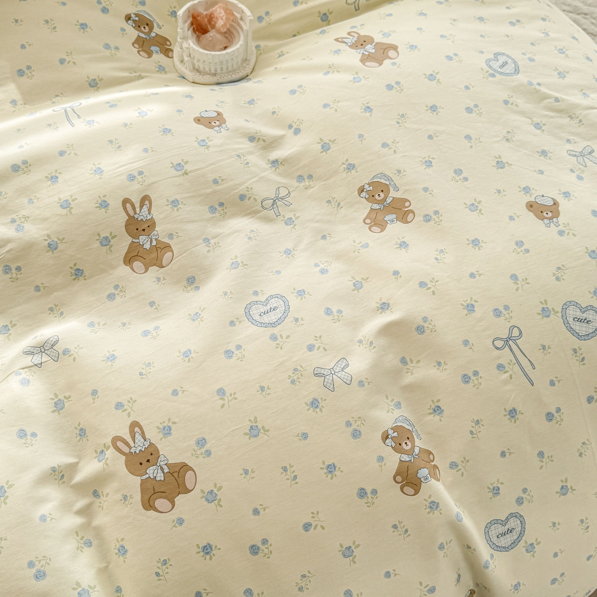 91家纺网 家纺一手货源 找家纺 小蓝孩家纺 2026新款12868全棉印花单被套(联系商家可打折，尺寸可定制) 告白兔