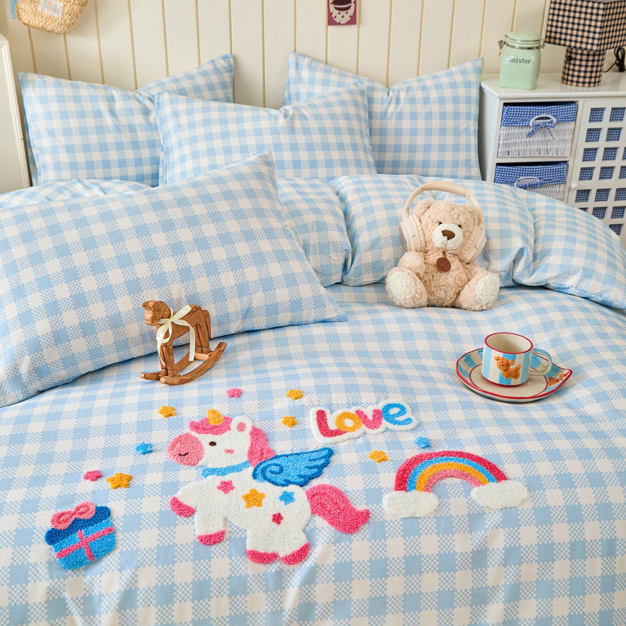 91家纺网 家纺一手货源 找家纺 （总）倾慕家纺 2026新款全棉卡通毛巾绣系列四件套