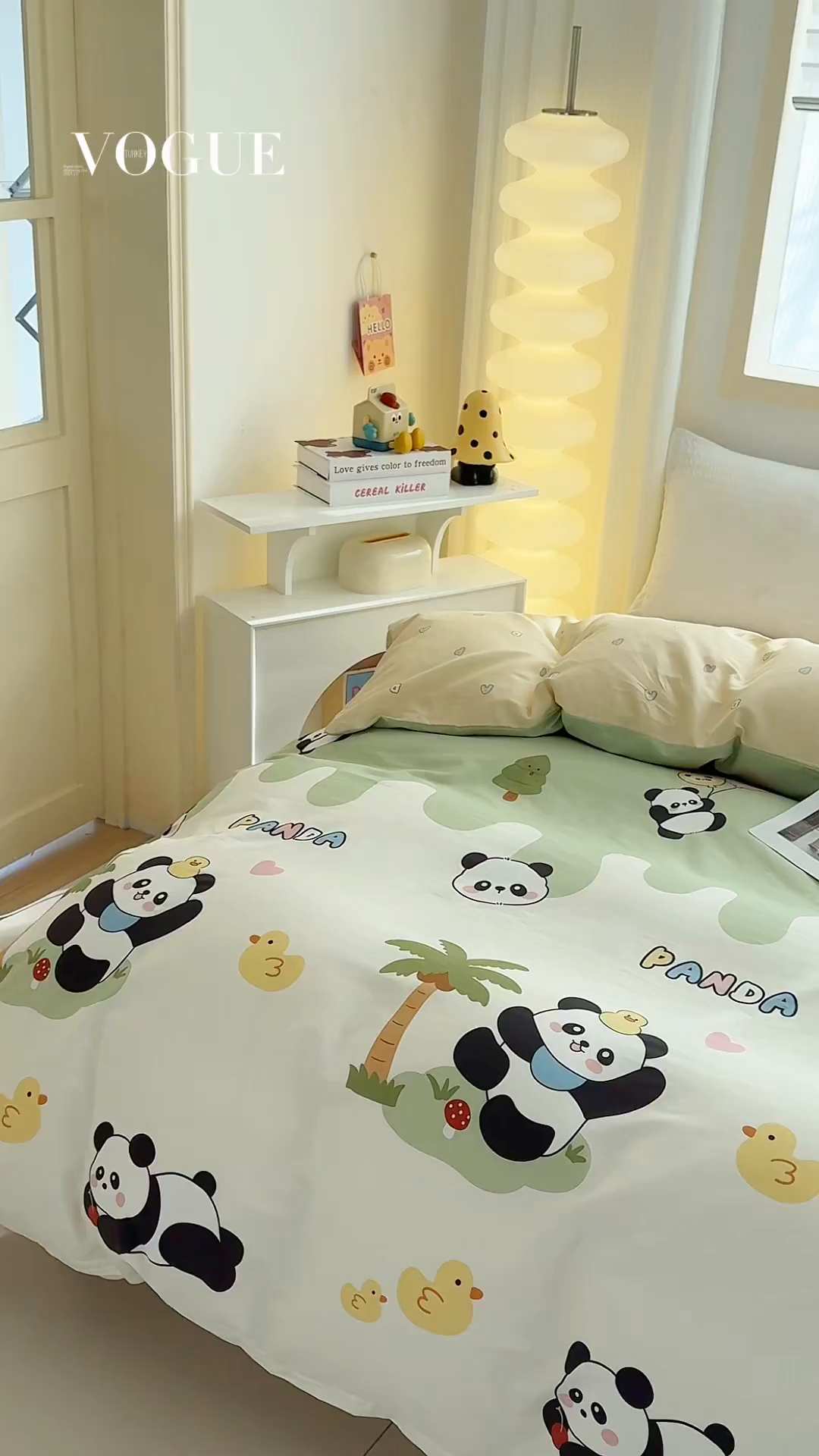 91家纺网 家纺一手货源 找家纺 小蓝孩家纺 2026新款12868全棉印花单被套(联系商家可打折，尺寸可定制) 熊猫鸭鸭乐-绿