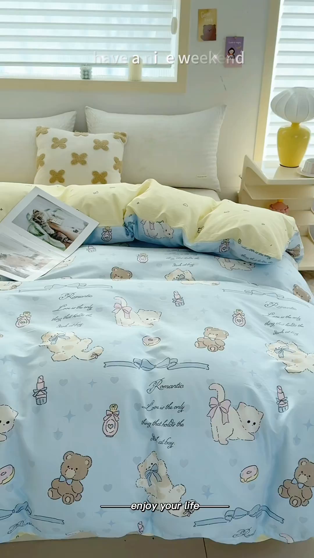91家纺网 家纺一手货源 找家纺 小蓝孩家纺 2026新款12868全棉印花单被套(联系商家可打折，尺寸可定制) 奶油阿布-蓝