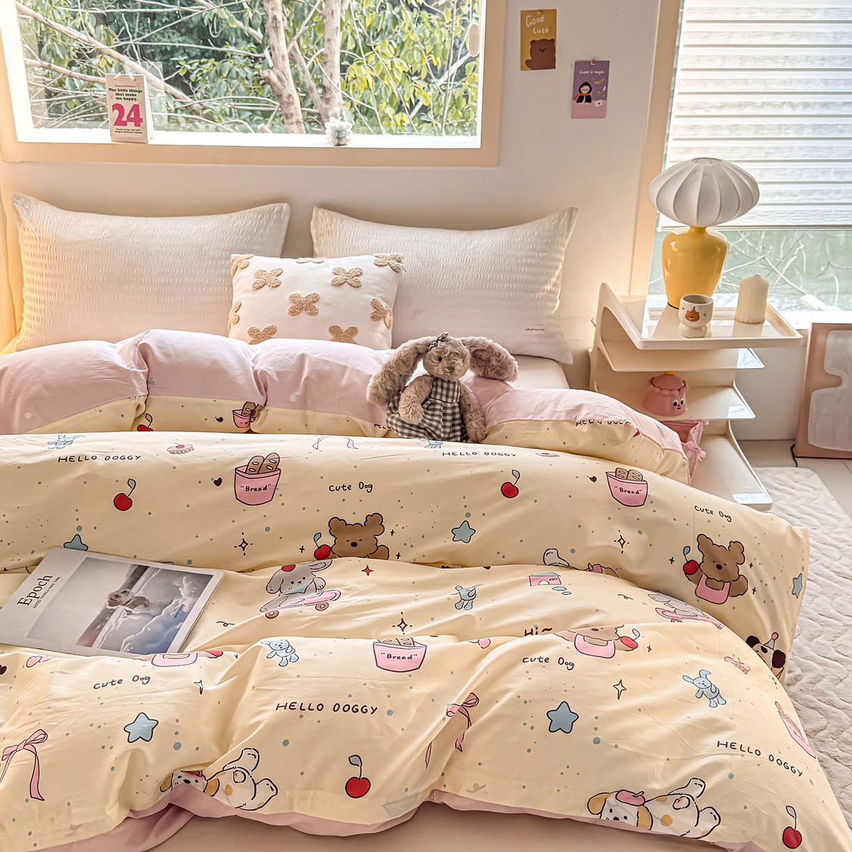 91家纺网 家纺一手货源 找家纺 小蓝孩家纺 2026新款12868全棉印花单被套(联系商家可打折，尺寸可定制) 可爱颂