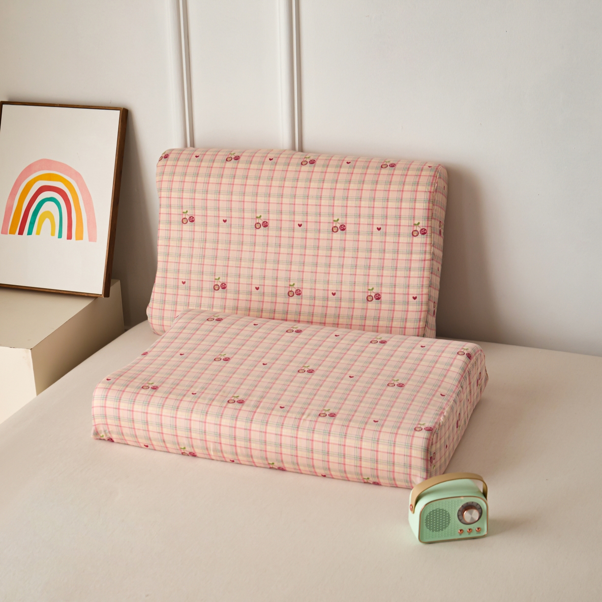 91家纺网 家纺一手货源 找家纺 （总）百寐 2026新款全棉A类双层纱立体乳胶枕套纯棉纱布卡通碎花小清新枕套