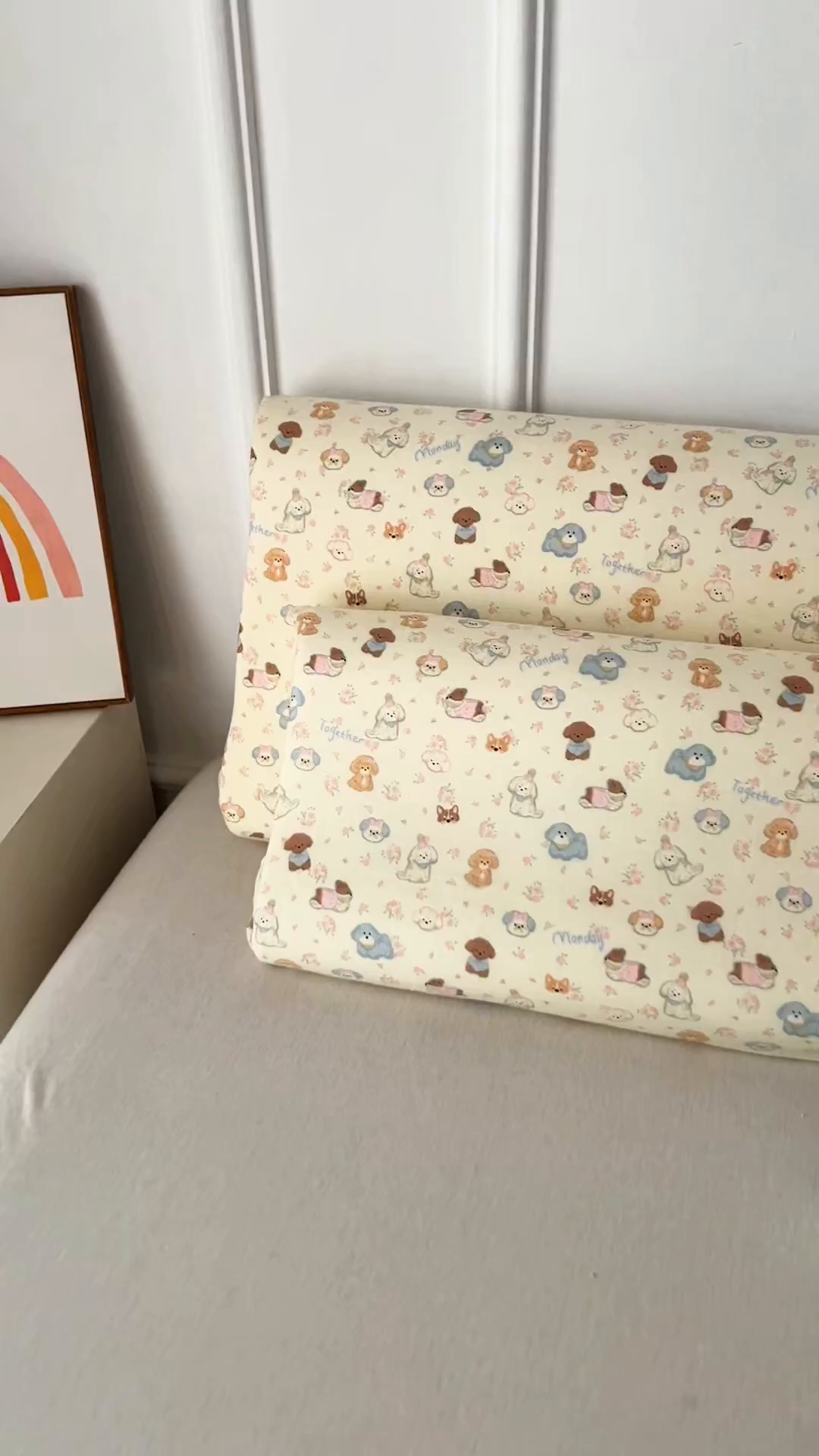 91家纺网 家纺一手货源 找家纺 百寐 2026新款全棉A类双层纱立体乳胶枕套纯棉纱布卡通碎花小清新枕套 立体-小泡芙