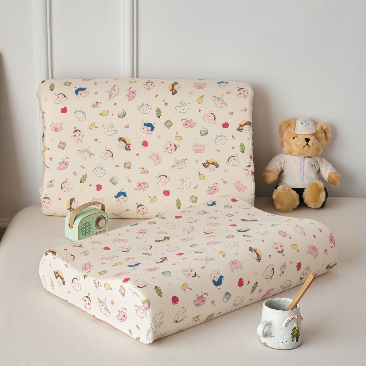 91家纺网 家纺一手货源 找家纺 （总）百寐 2026新款全棉A类双层纱立体乳胶枕套纯棉纱布卡通碎花小清新枕套