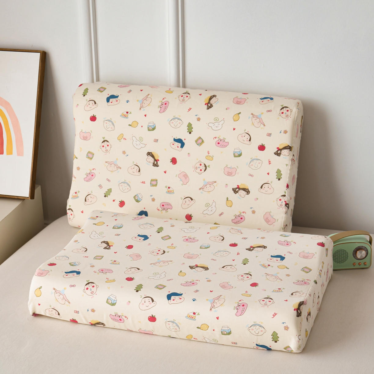 91家纺网 家纺一手货源 找家纺 百寐 2026新款全棉A类双层纱立体乳胶枕套纯棉纱布卡通碎花小清新枕套 立体--新新一家