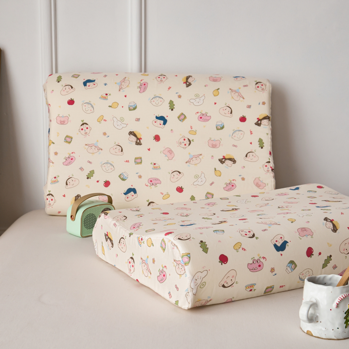 91家纺网 家纺一手货源 找家纺 （总）百寐 2026新款全棉A类双层纱立体乳胶枕套纯棉纱布卡通碎花小清新枕套