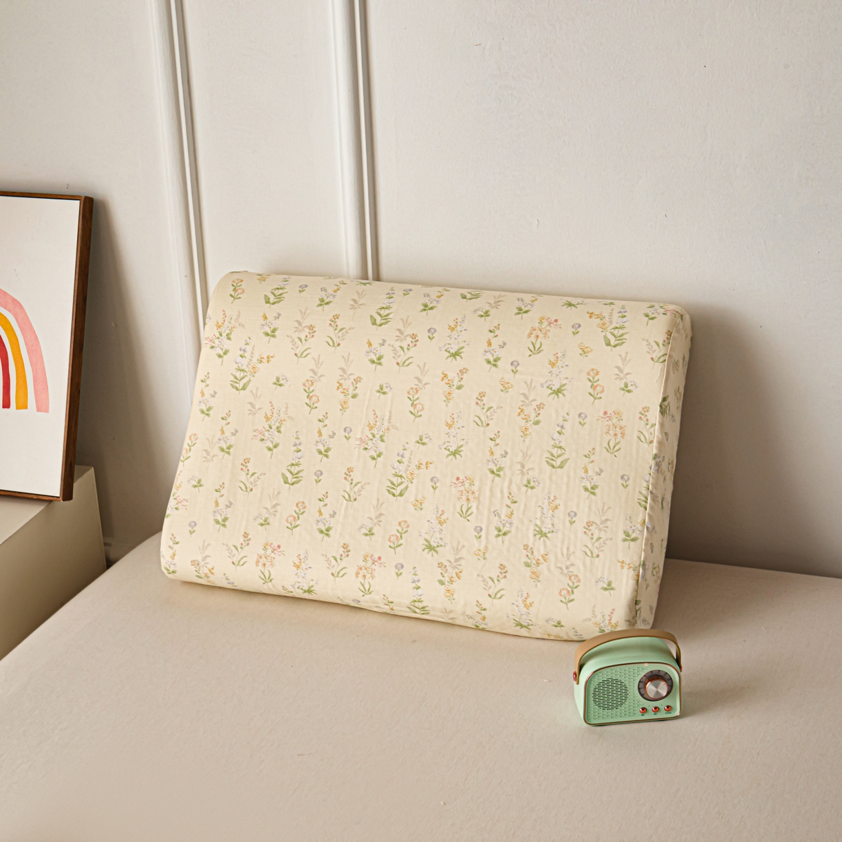 91家纺网 家纺一手货源 找家纺 百寐 2026新款全棉A类双层纱立体乳胶枕套纯棉纱布卡通碎花小清新枕套 立体-梨梦初醒