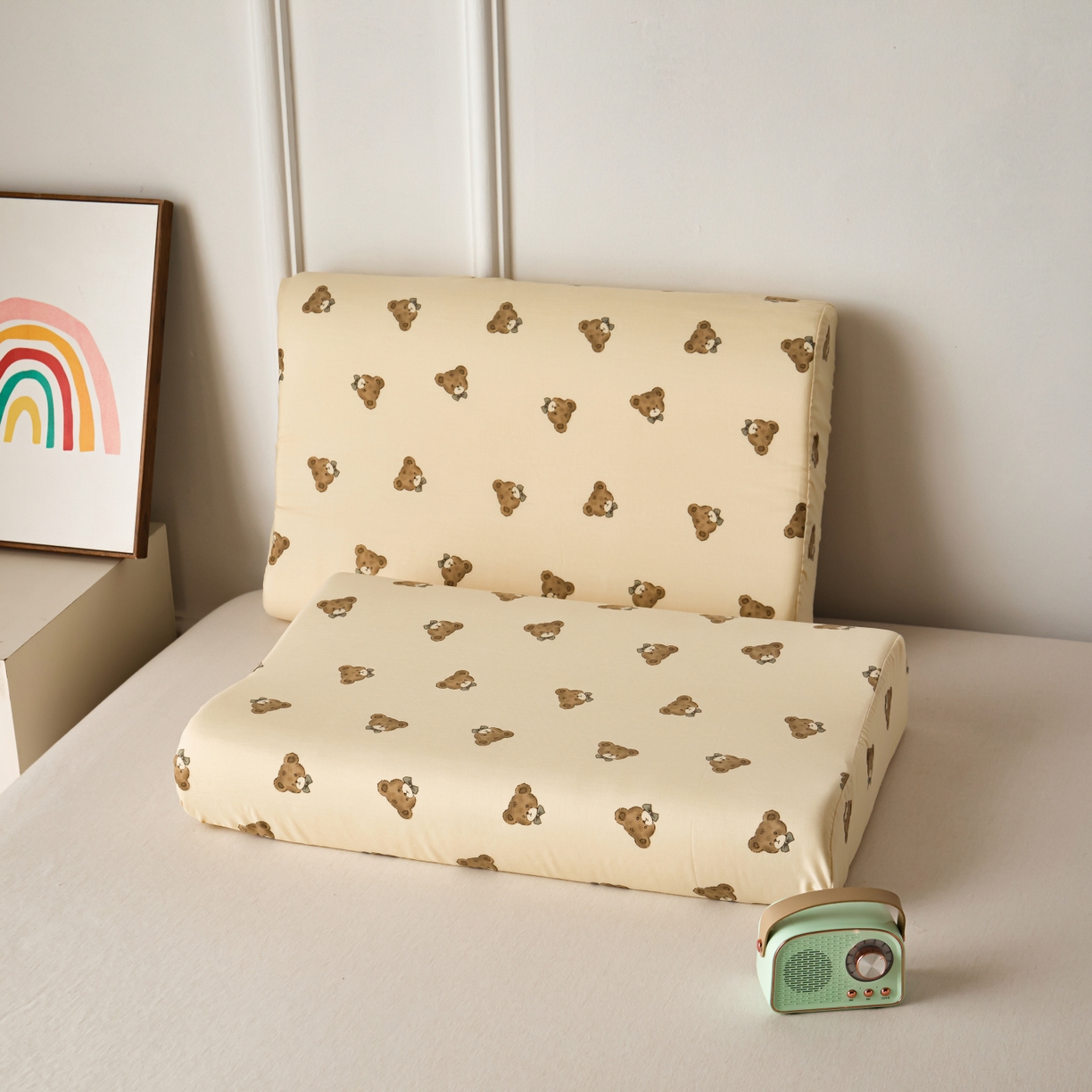 91家纺网 家纺一手货源 找家纺 （总）百寐 2026新款全棉A类双层纱立体乳胶枕套纯棉纱布卡通碎花小清新枕套