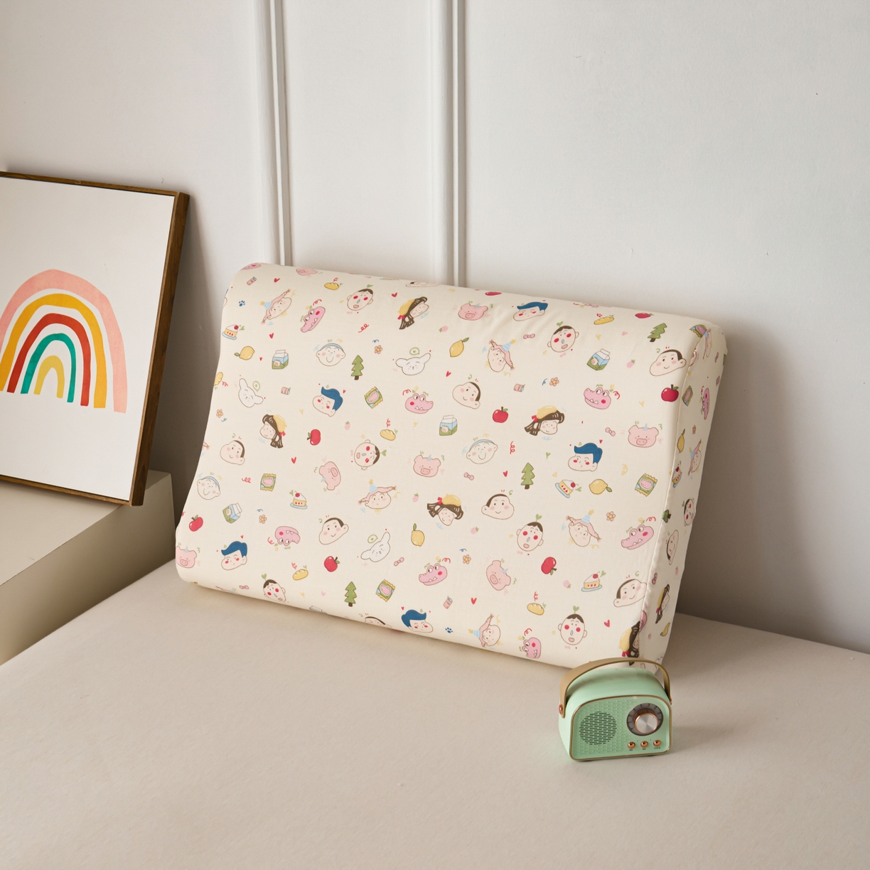 91家纺网 家纺一手货源 找家纺 （总）百寐 2026新款全棉A类双层纱立体乳胶枕套纯棉纱布卡通碎花小清新枕套