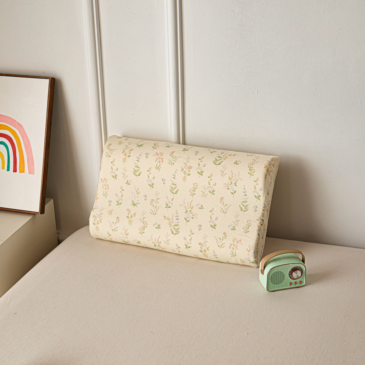 91家纺网 家纺一手货源 找家纺 百寐 2026新款全棉A类双层纱立体乳胶枕套纯棉纱布卡通碎花小清新枕套 立体-梨梦初醒