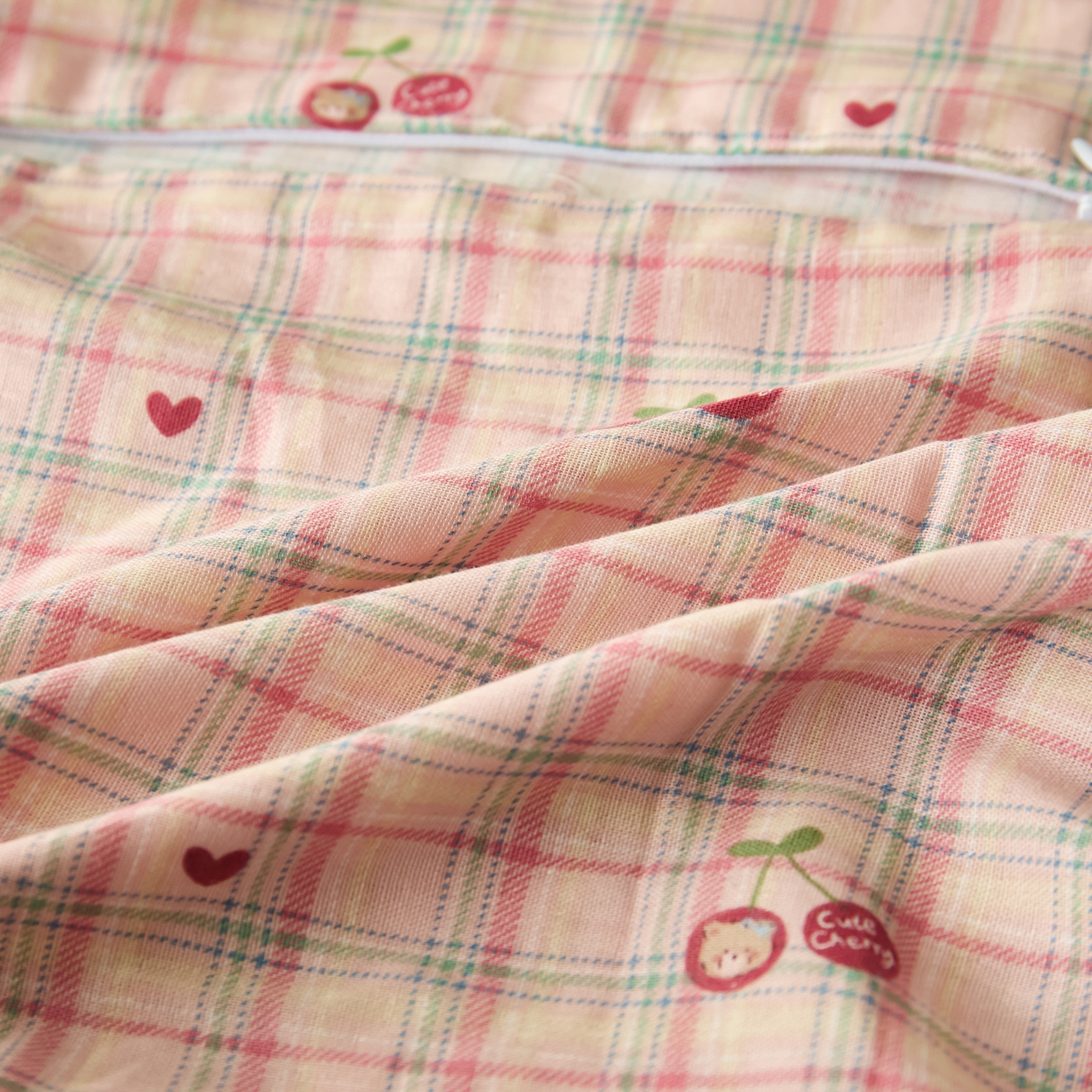 91家纺网 家纺一手货源 找家纺 百寐 2026新款全棉A类双层纱立体乳胶枕套纯棉纱布卡通碎花小清新枕套 立体-樱桃熊