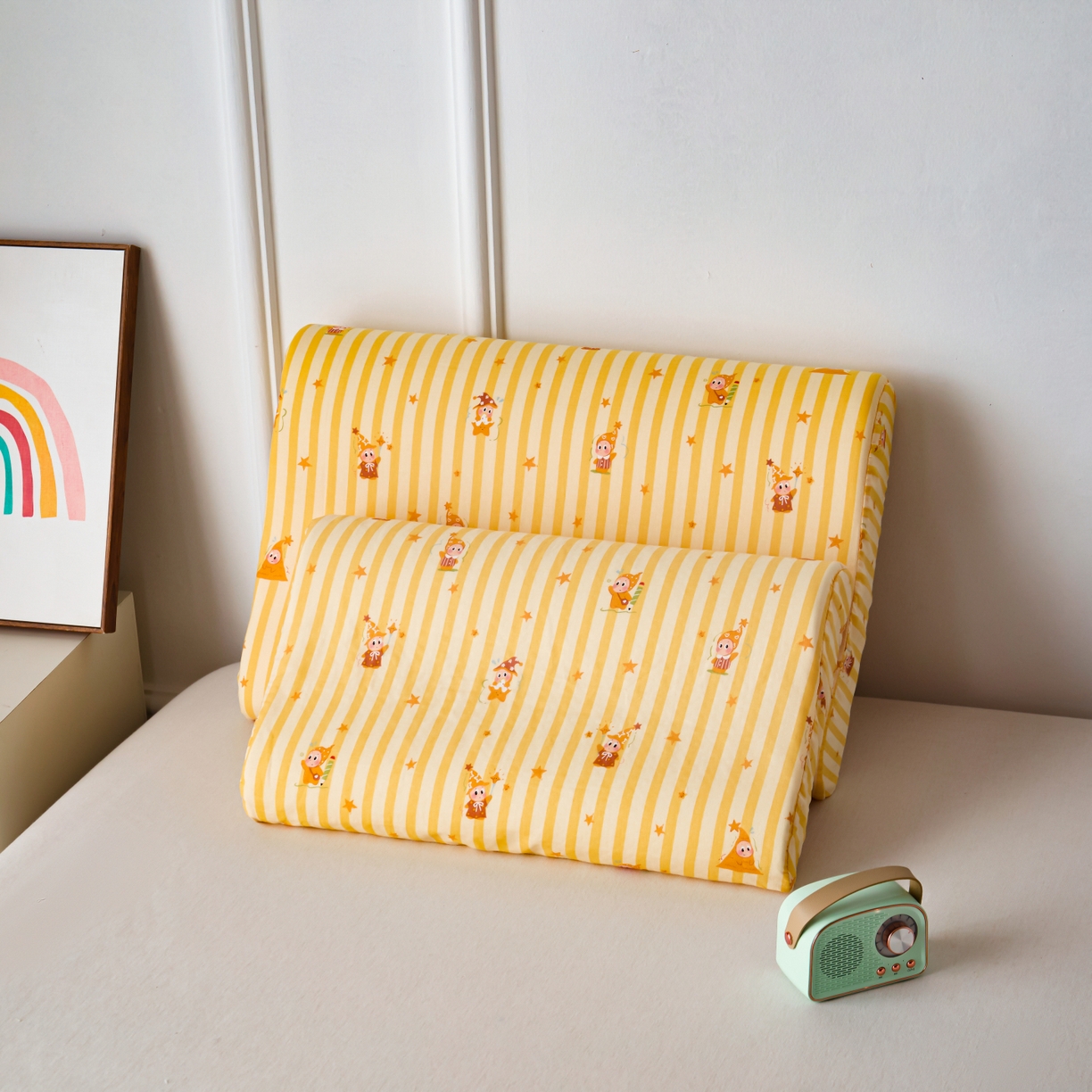 91家纺网 家纺一手货源 找家纺 百寐 2026新款全棉A类双层纱立体乳胶枕套纯棉纱布卡通碎花小清新枕套 立体-星星人