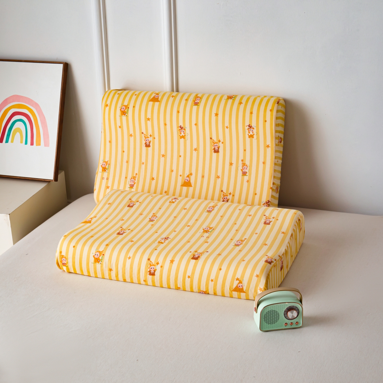 91家纺网 家纺一手货源 找家纺 （总）百寐 2026新款全棉A类双层纱立体乳胶枕套纯棉纱布卡通碎花小清新枕套