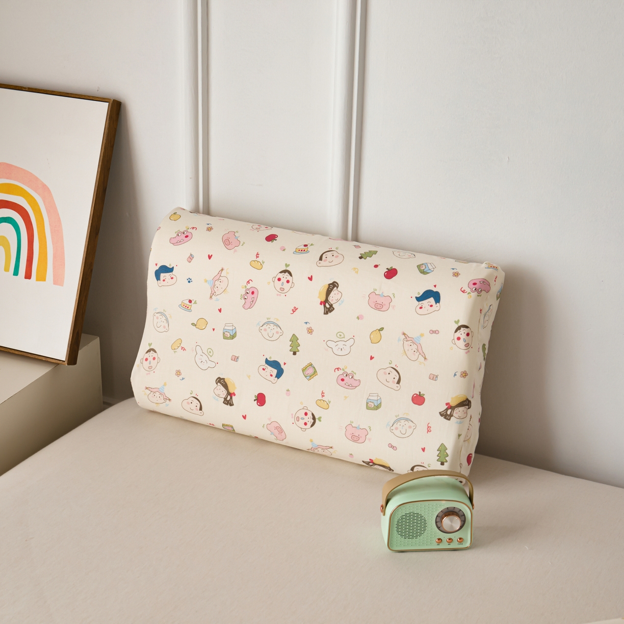 91家纺网 家纺一手货源 找家纺 百寐 2026新款全棉A类双层纱立体乳胶枕套纯棉纱布卡通碎花小清新枕套 立体--新新一家