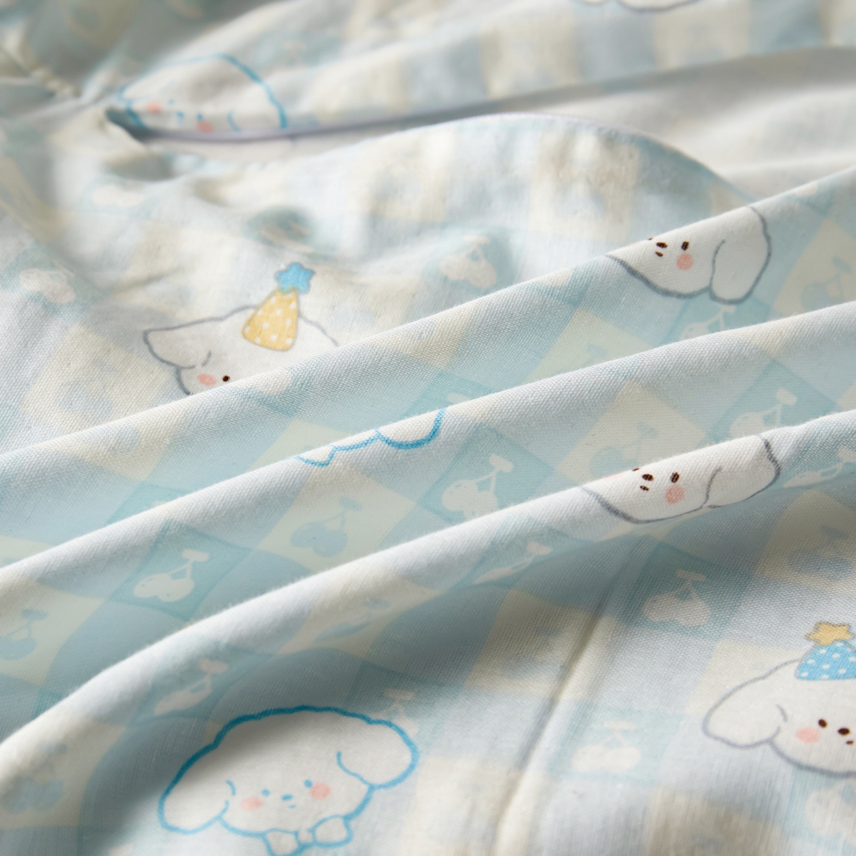 91家纺网 家纺一手货源 找家纺 百寐 2026新款全棉A类双层纱立体乳胶枕套纯棉纱布卡通碎花小清新枕套 立体-樱桃狗