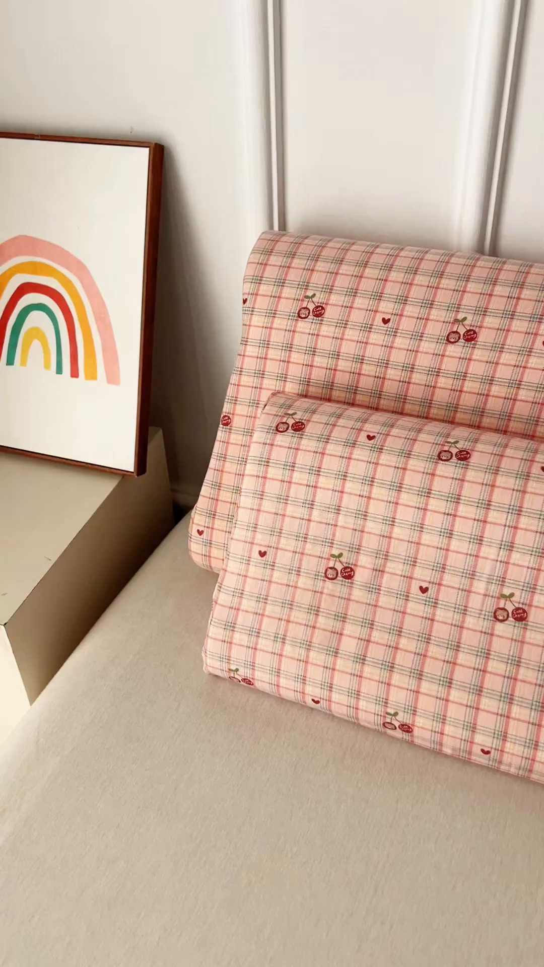 91家纺网 家纺一手货源 找家纺 百寐 2026新款全棉A类双层纱立体乳胶枕套纯棉纱布卡通碎花小清新枕套 立体-樱桃熊