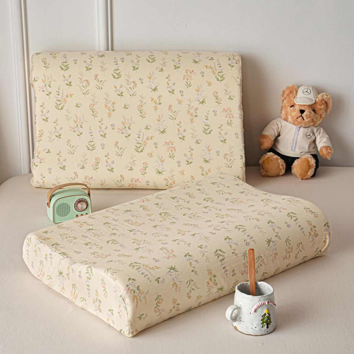 91家纺网 家纺一手货源 找家纺 百寐 2026新款全棉A类双层纱立体乳胶枕套纯棉纱布卡通碎花小清新枕套 立体-梨梦初醒