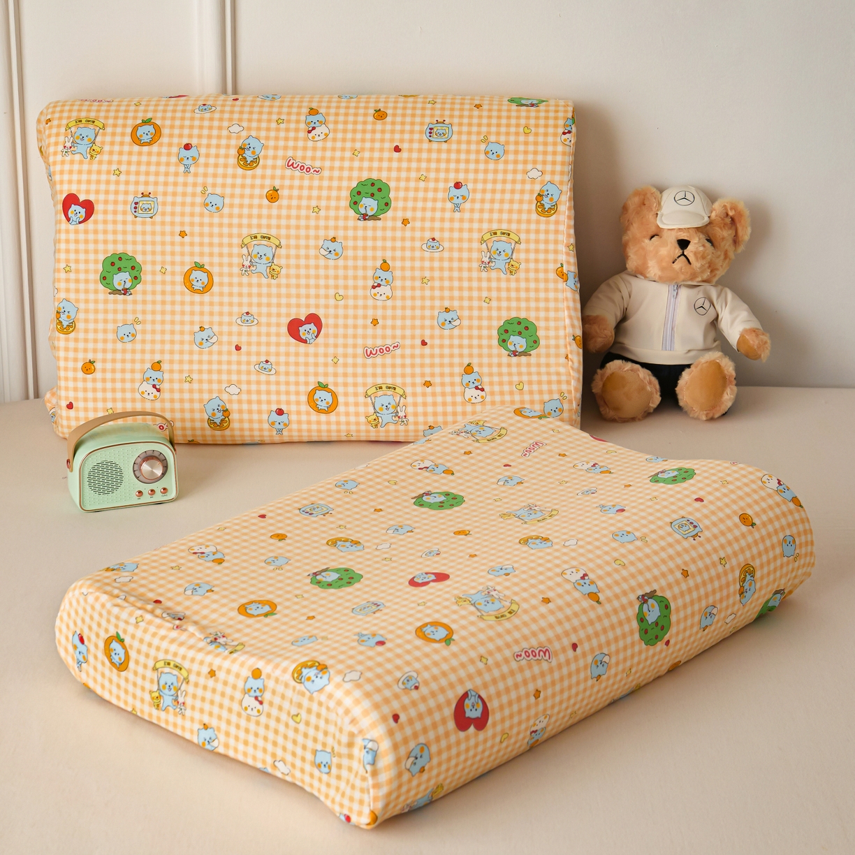 91家纺网 家纺一手货源 找家纺 百寐 2026新款全棉A类双层纱立体乳胶枕套纯棉纱布卡通碎花小清新枕套 立体-开心酷儿