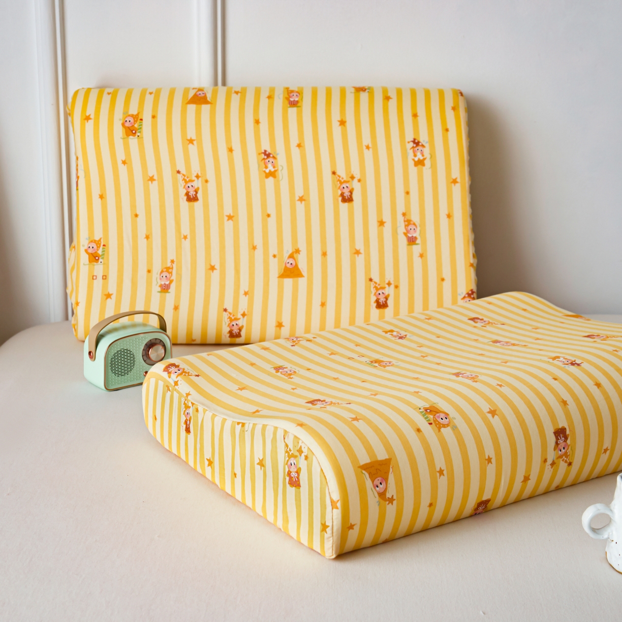 91家纺网 家纺一手货源 找家纺 百寐 2026新款全棉A类双层纱立体乳胶枕套纯棉纱布卡通碎花小清新枕套 立体-星星人