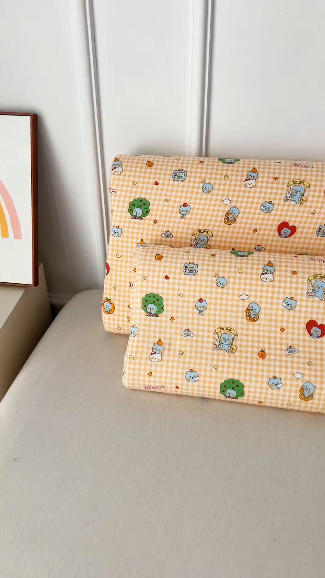 91家纺网 家纺一手货源 找家纺 百寐 2026新款全棉A类双层纱立体乳胶枕套纯棉纱布卡通碎花小清新枕套 立体-开心酷儿